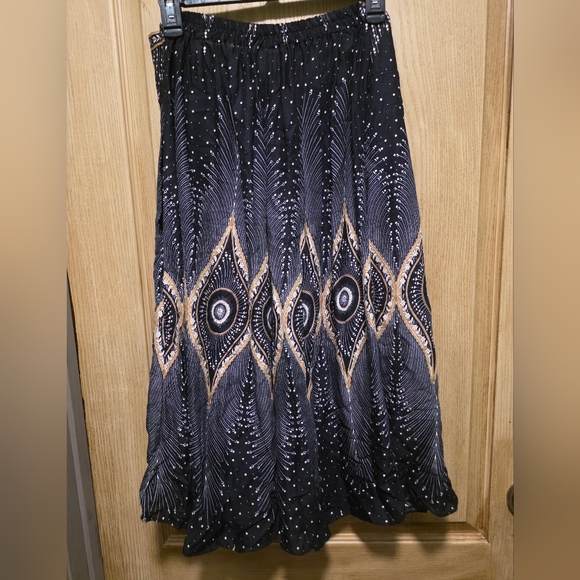 aravay Pants - Elegant Black and Gold Wide Leg Pants